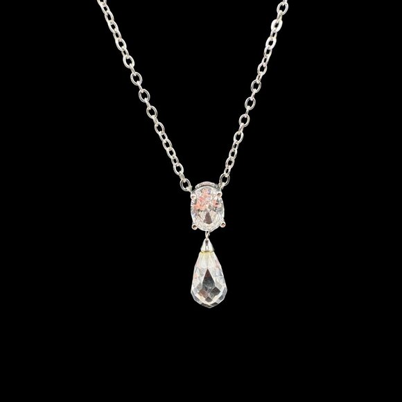 Laila Rowe Crystal Teardrop Necklace Adjustable 6" - 9" - Picture 2 of 10